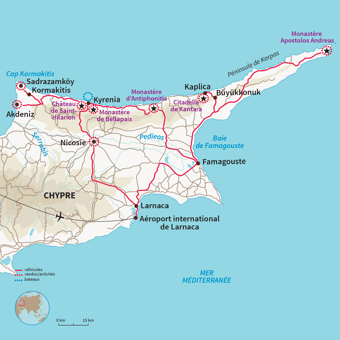 Carte Chypre : Rando & hammam entre filles