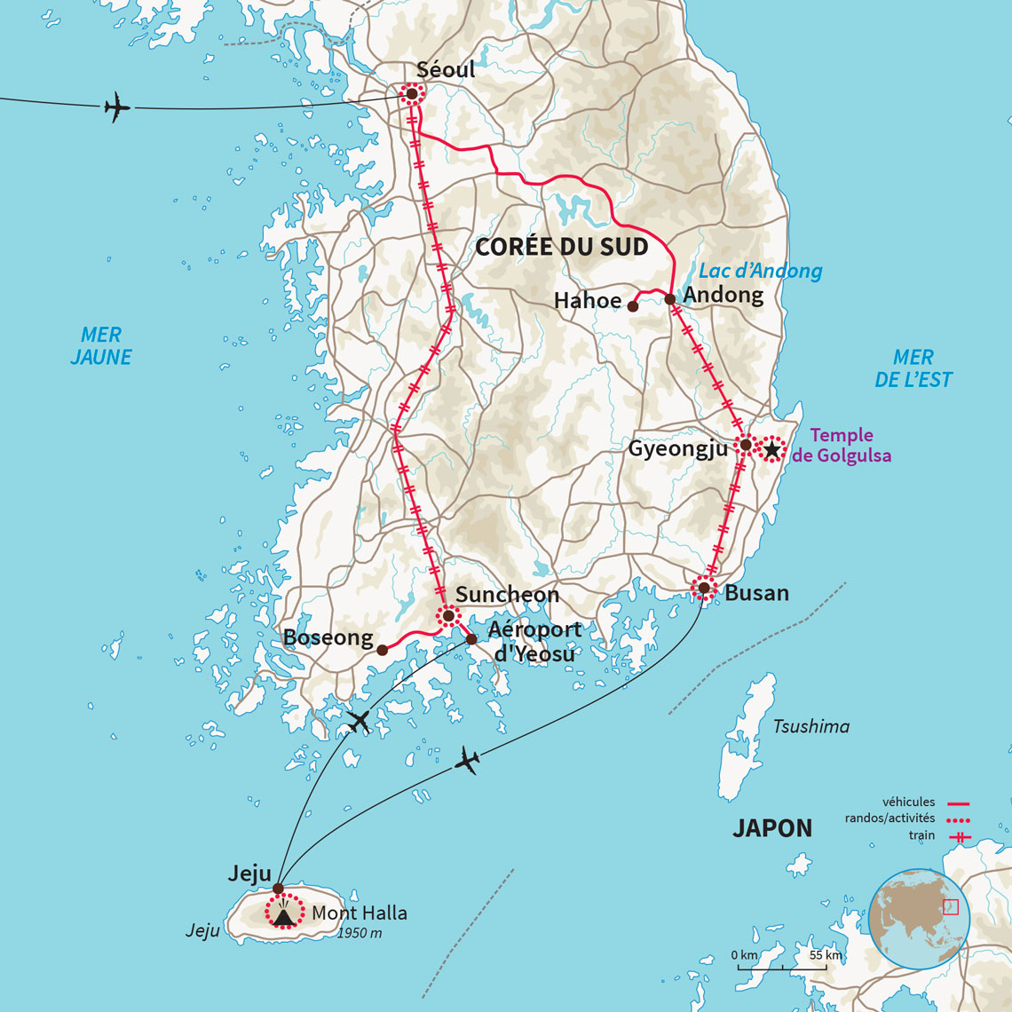 Carte Corée du Sud : La Corée 100% local