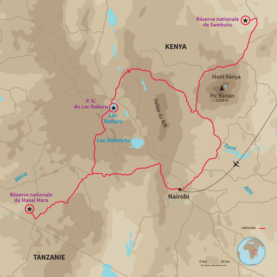 Carte Kenya : Rencontre avec les Big Five