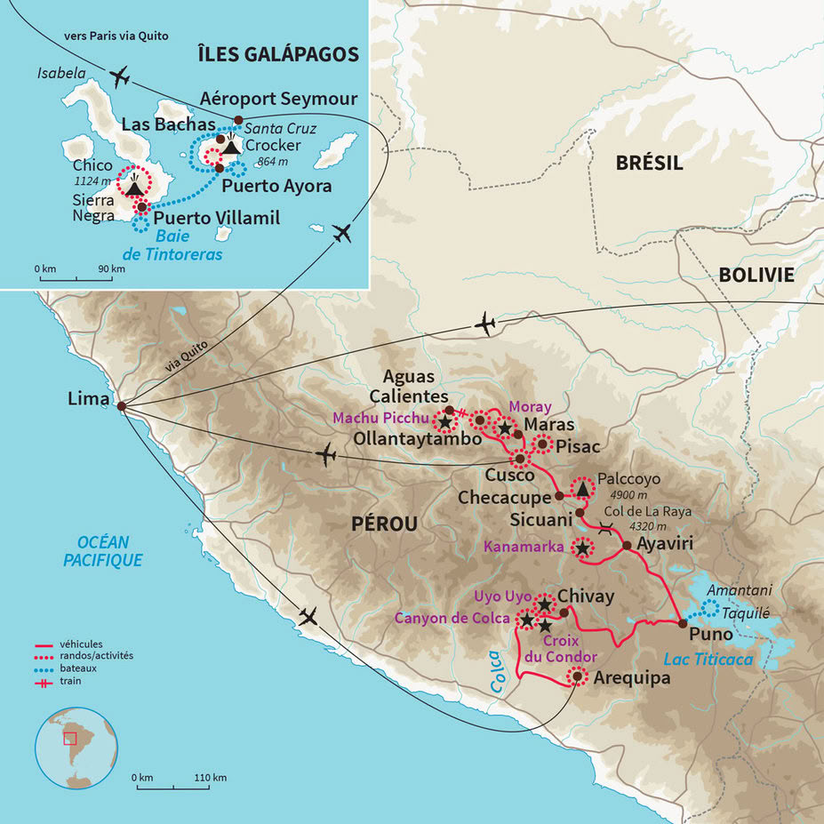 Carte Pérou : Au pays des Incas & Galápagos