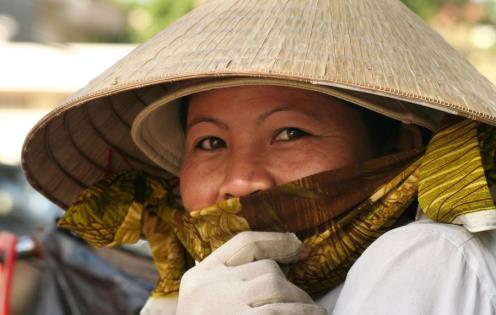 Portrait d'une Vietnamienne dans le delta du Mékong © Sylvain Lenglart